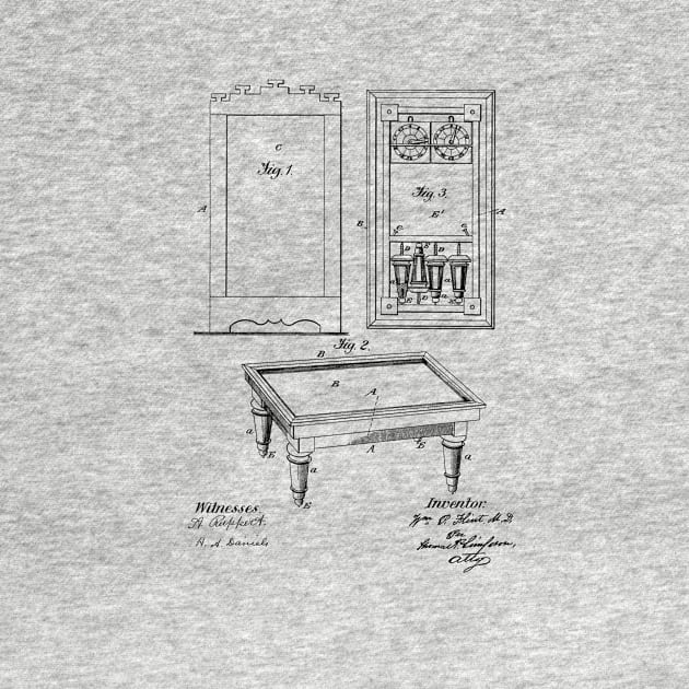 Billiard Vintage Patent Drawing by TheYoungDesigns